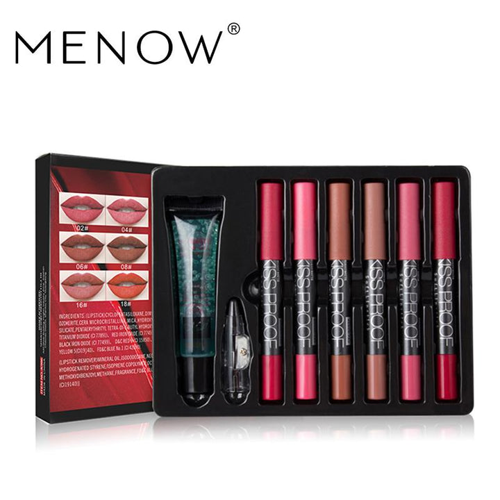 Lipstick Set with 6 Kiss-Proof Velvet Matte Shades