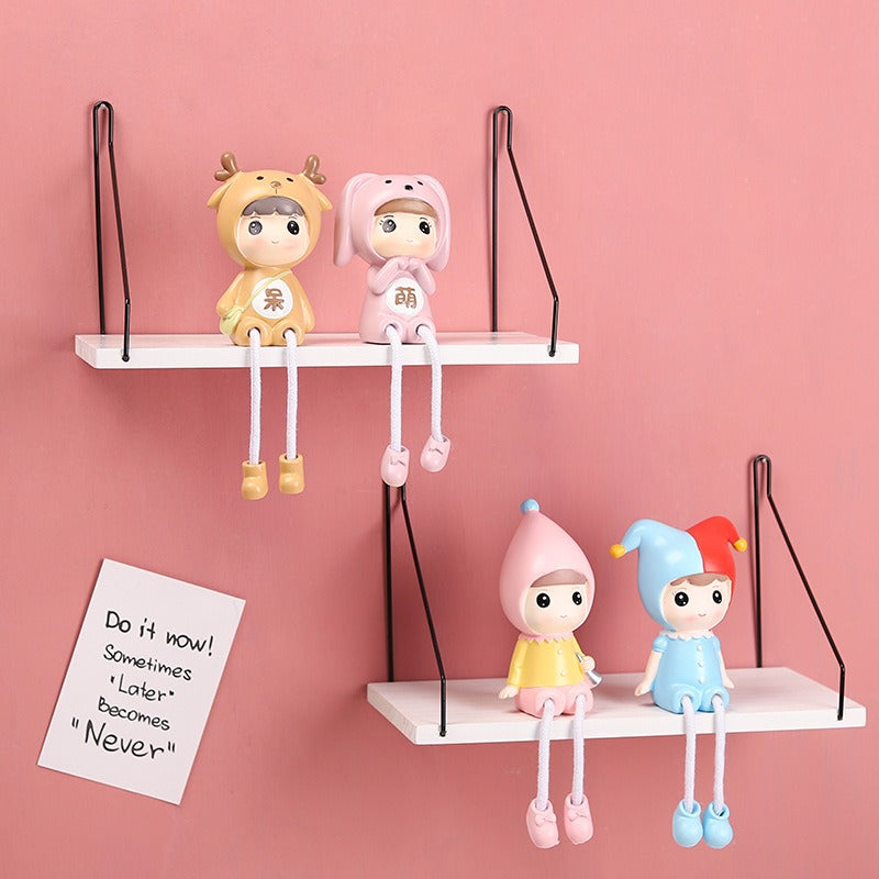 Kawaii Cartoon Hanging Dolls — Cute Shelf Sitters for Desk