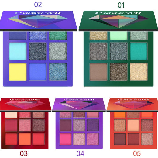 9-Color Eyeshadow Palette for Bold, Colorful Looks