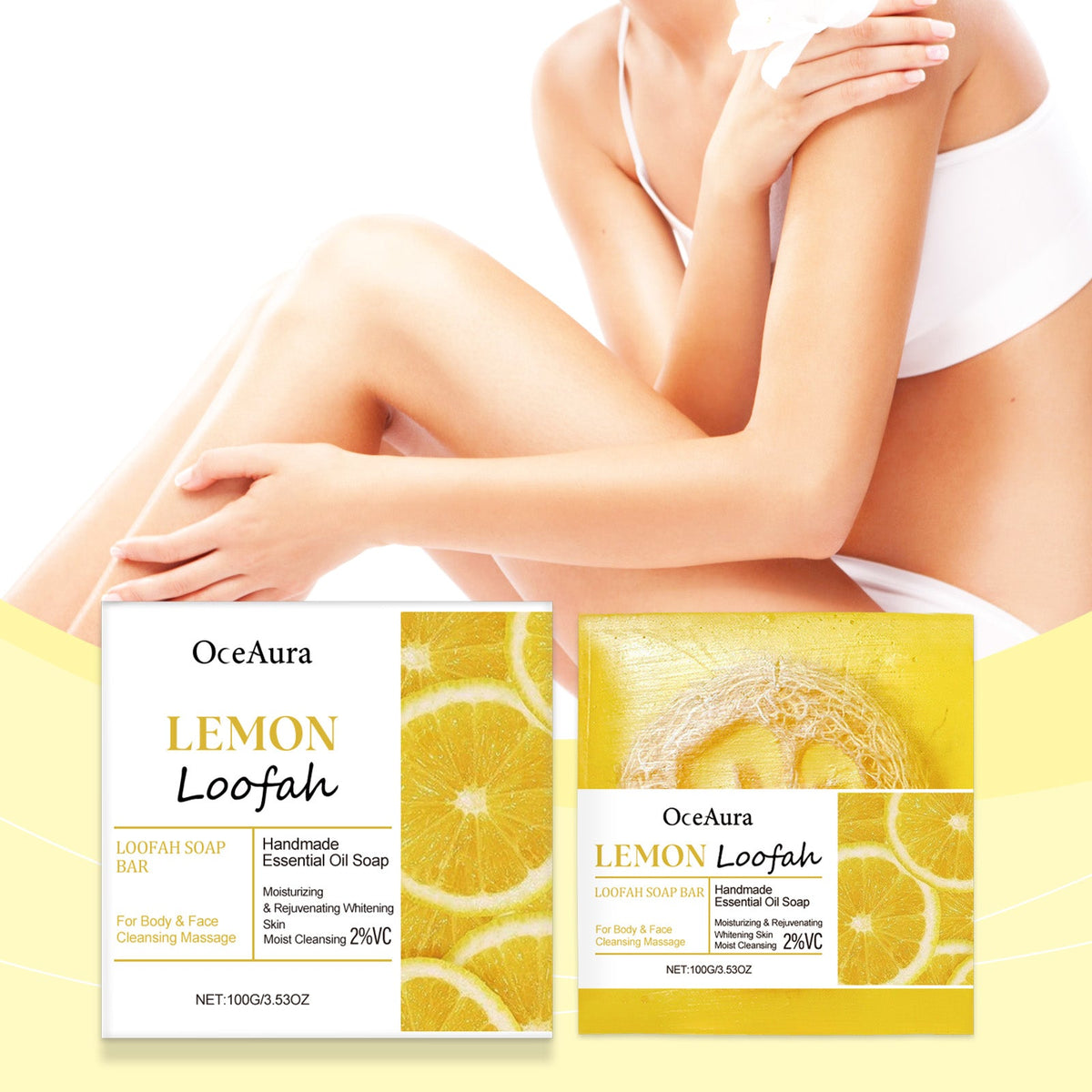 Lemon Luffa Soap Bar for Oily Skin Control & Glow