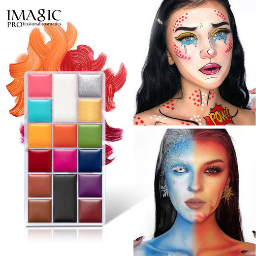 16-Color Face & Body Paint Palette for Bold Stage Looks
