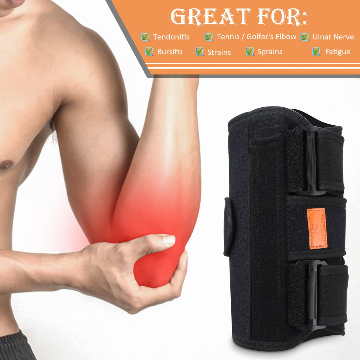 Elbow Support Brace – Customizable Compression for Pain Relief