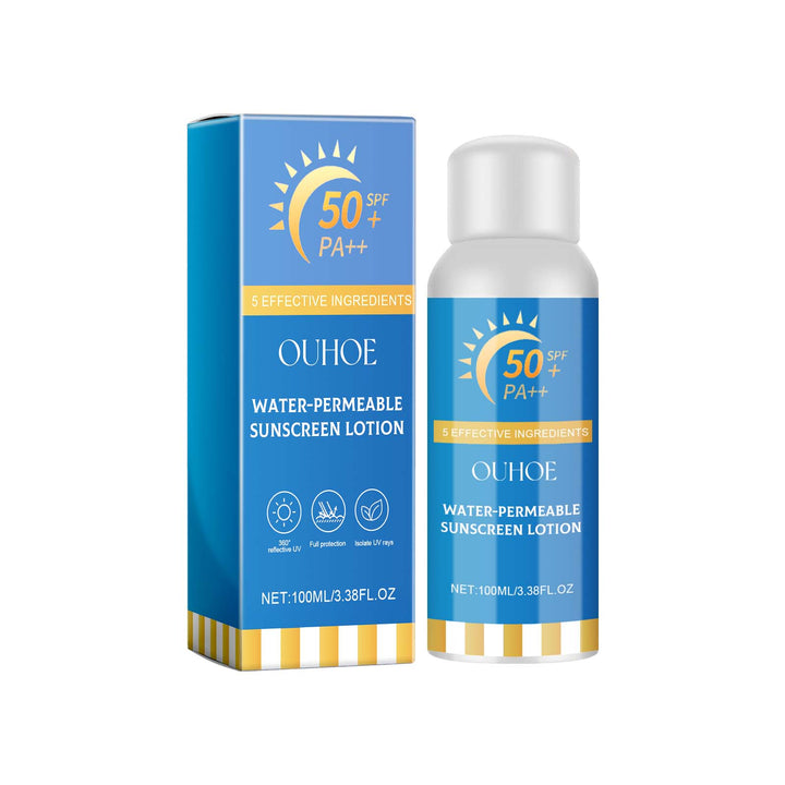 SPF 50+ Water-Permeable Sunscreen Lotion, Non-Sticky Finish