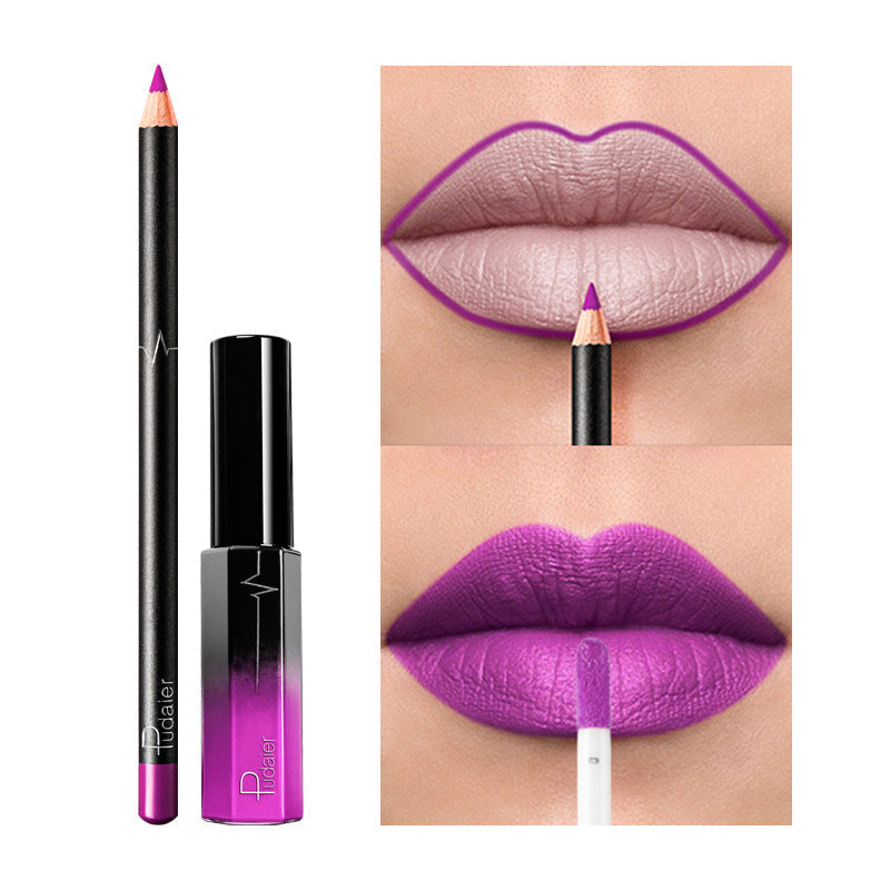 36-Color Matte Lip Gloss Set With Matching Lip Liner