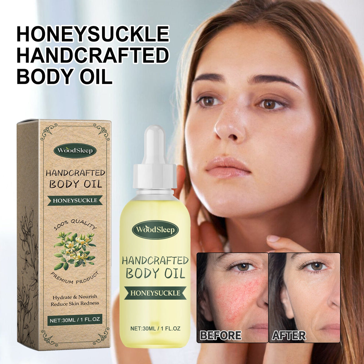 Honeysuckle Body Oil for Calm, Hydrated Skin, Daily