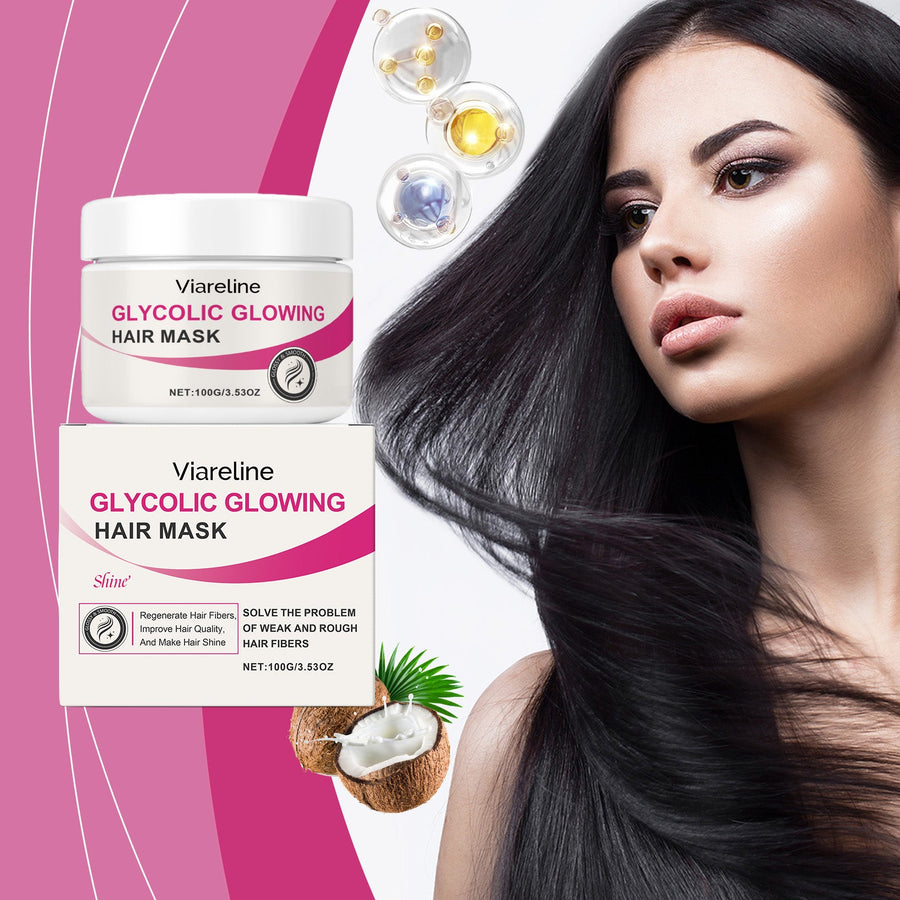 Glycolic Hair Mask for Dry, Rough Hair and Glossy Shine