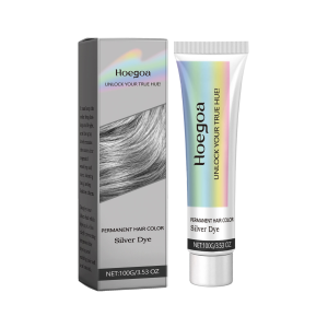 Silver Gray Hair Color Cream for Long-Lasting Cool Tone