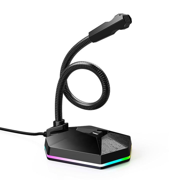 RGB USB Microphone for PC Gaming – No Drivers, Flexible