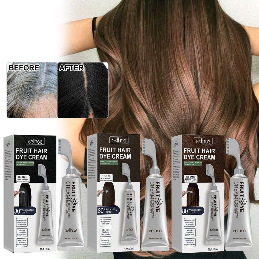 Fruit Hair Dye Cream for Easy At-Home Gray Coverage