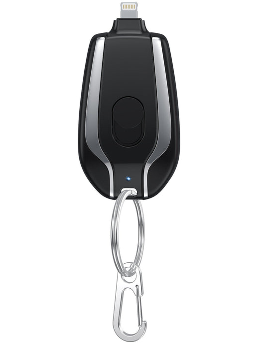 Keychain Power Bank — 1500mAh Backup with USB-C & Lightning