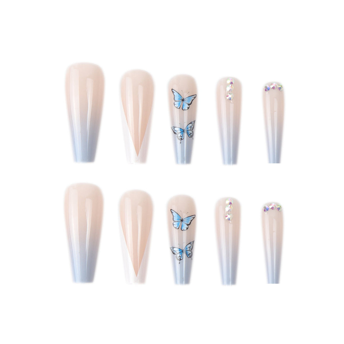 Butterfly French Press-On Nails for Salon-Style Glam
