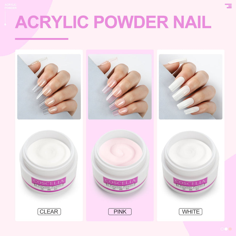 Acrylic Nail Art Kit with 12 Glitters — Complete System