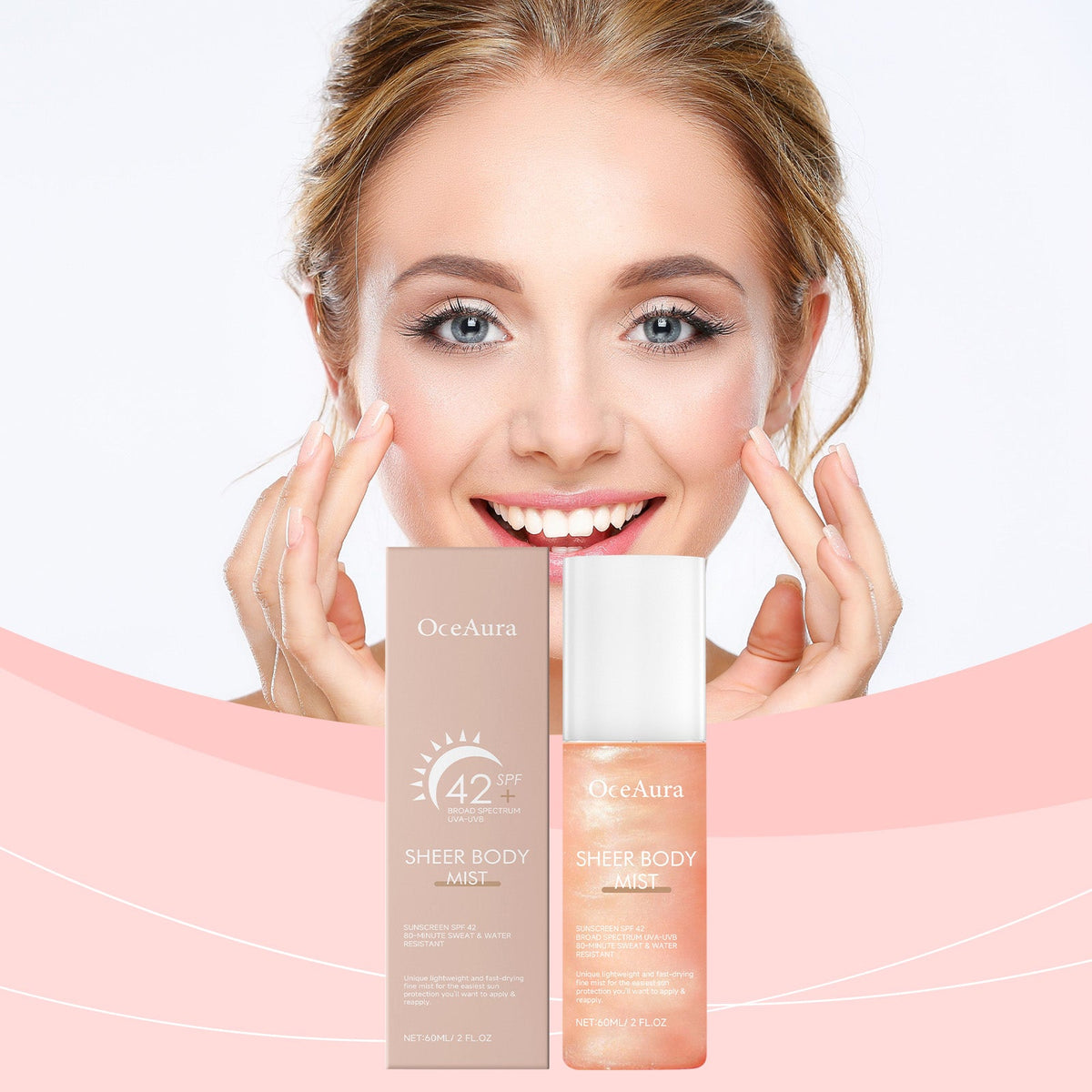 OceAura SPF 42+ Body Mist - Fast-Dry Sun Protection Spray