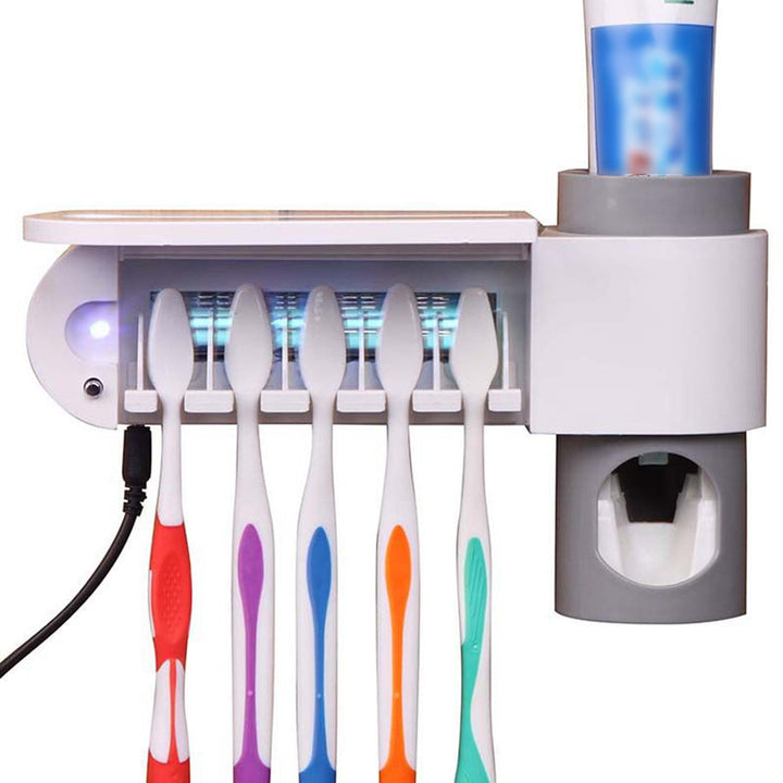 UV Toothbrush Sterilizer & Dispenser — Kills 99.9% Bacteria