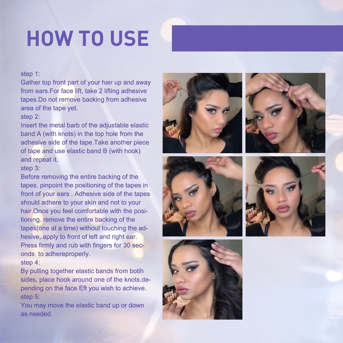 V-Shaped Face Lifting Patches for Temporary Contour