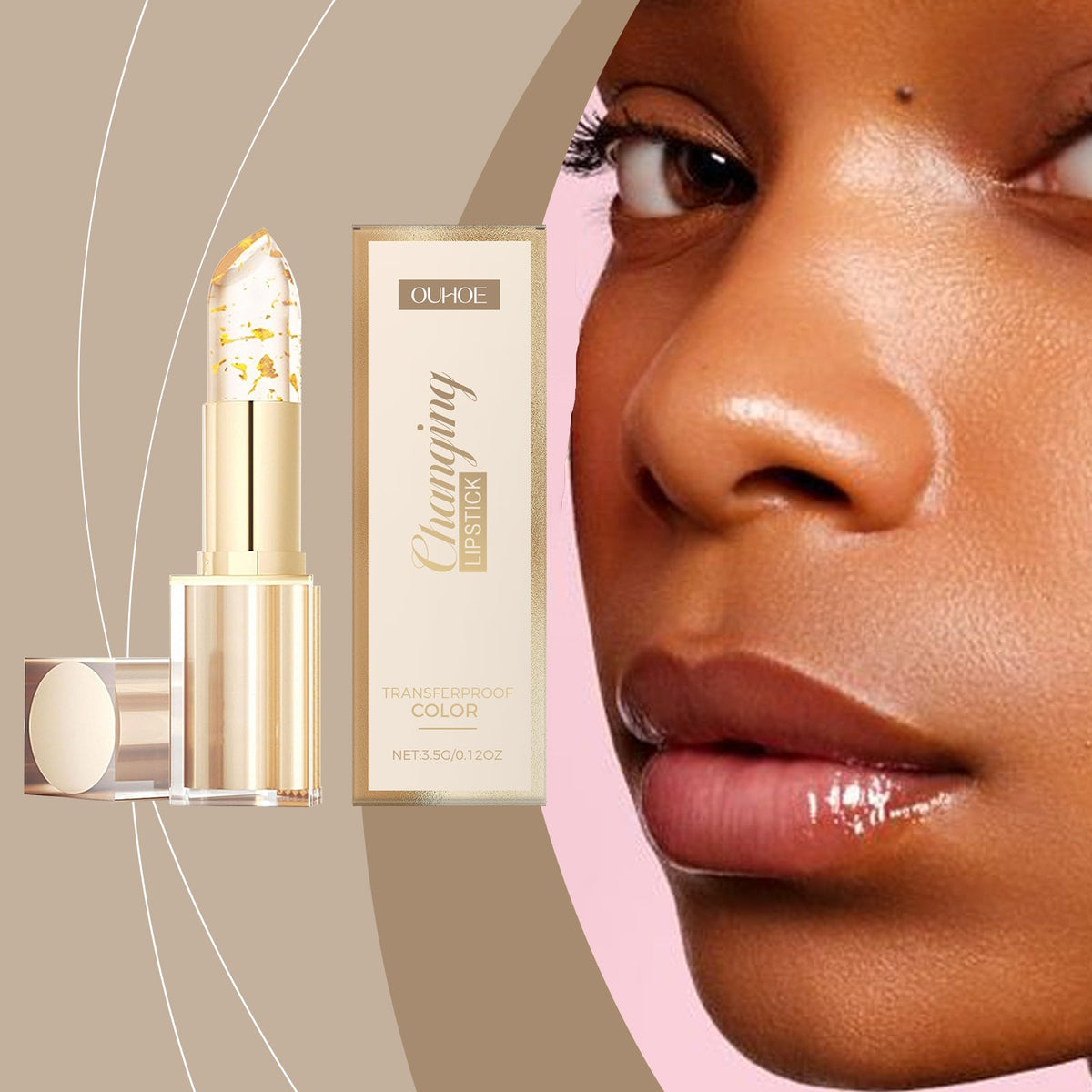 Gold Leaf Color-Changing Lip Balm, Transferproof Shade