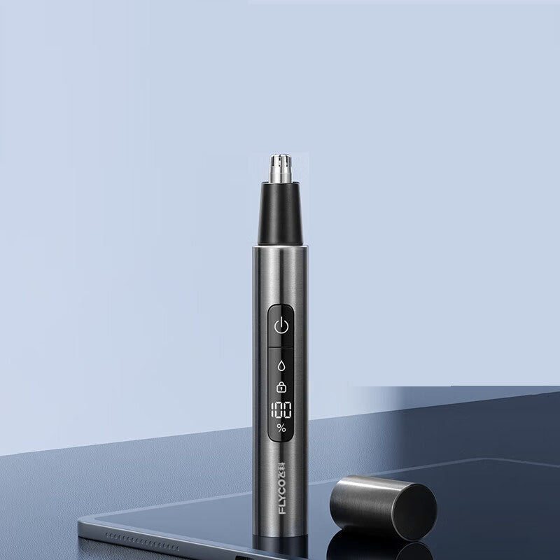 Electric Nose Hair Trimmer with LED Display — Safe, Precise