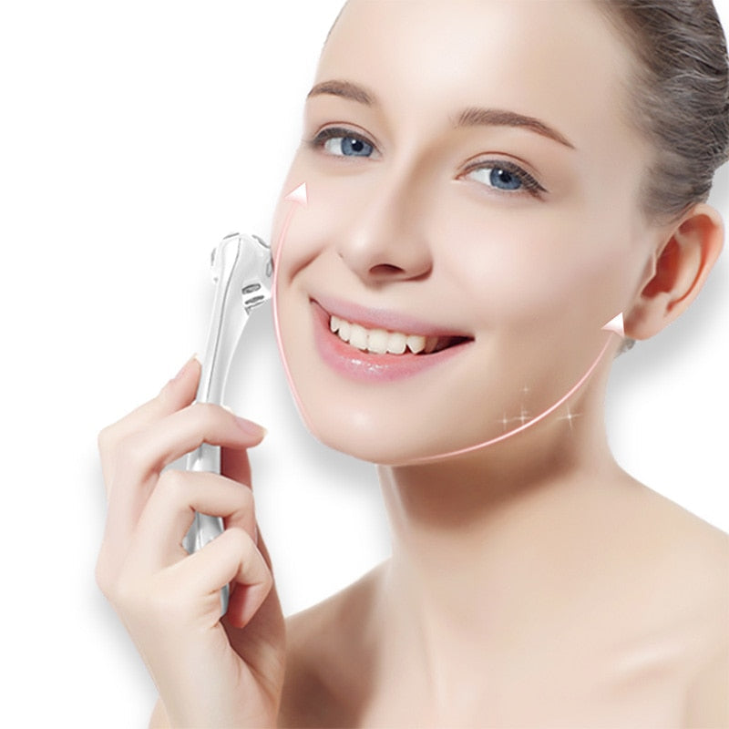 Red Light Face Massager Roller — Firmer Jawline, Reduced