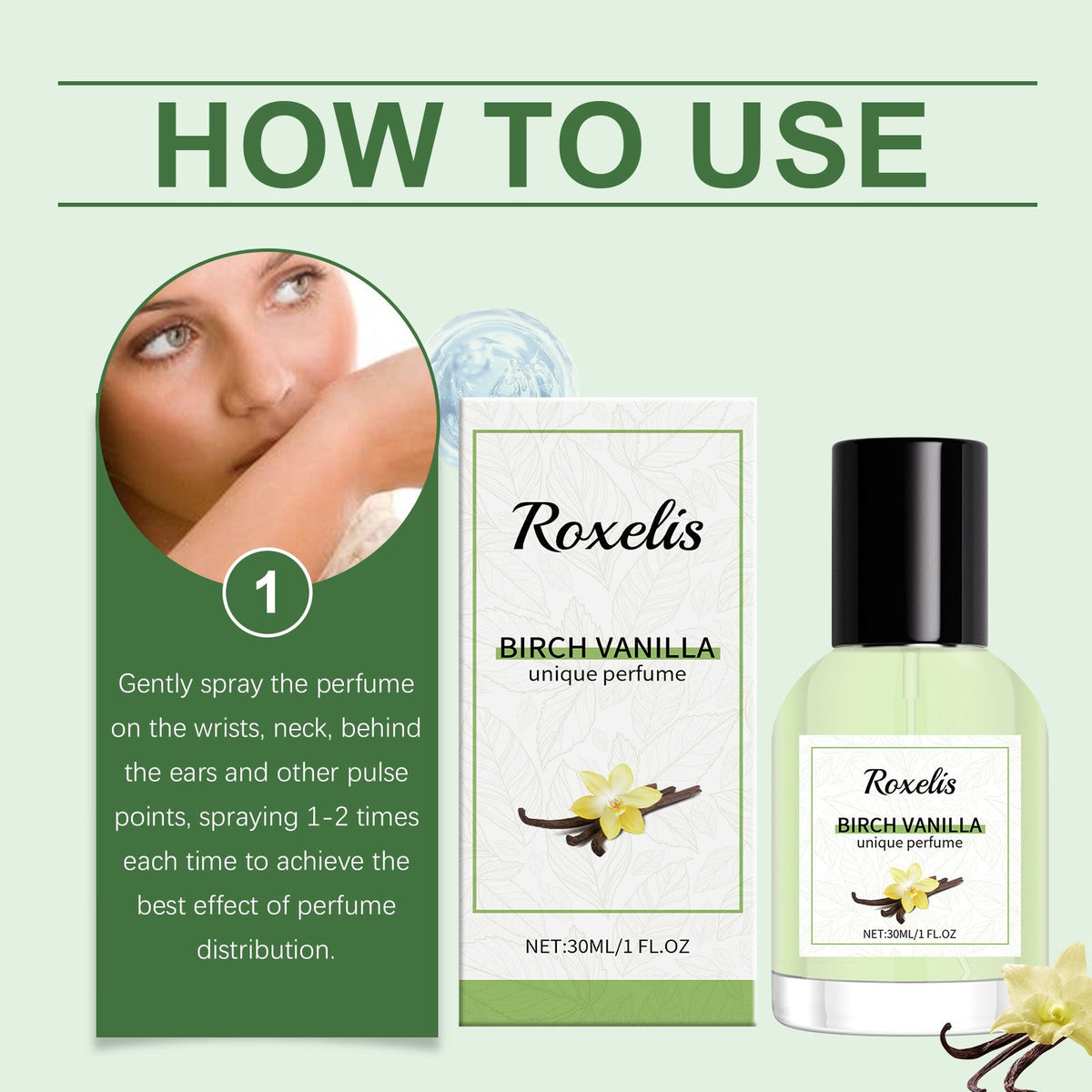 Birch Vanilla Perfume - Portable Light Fragrance for Her