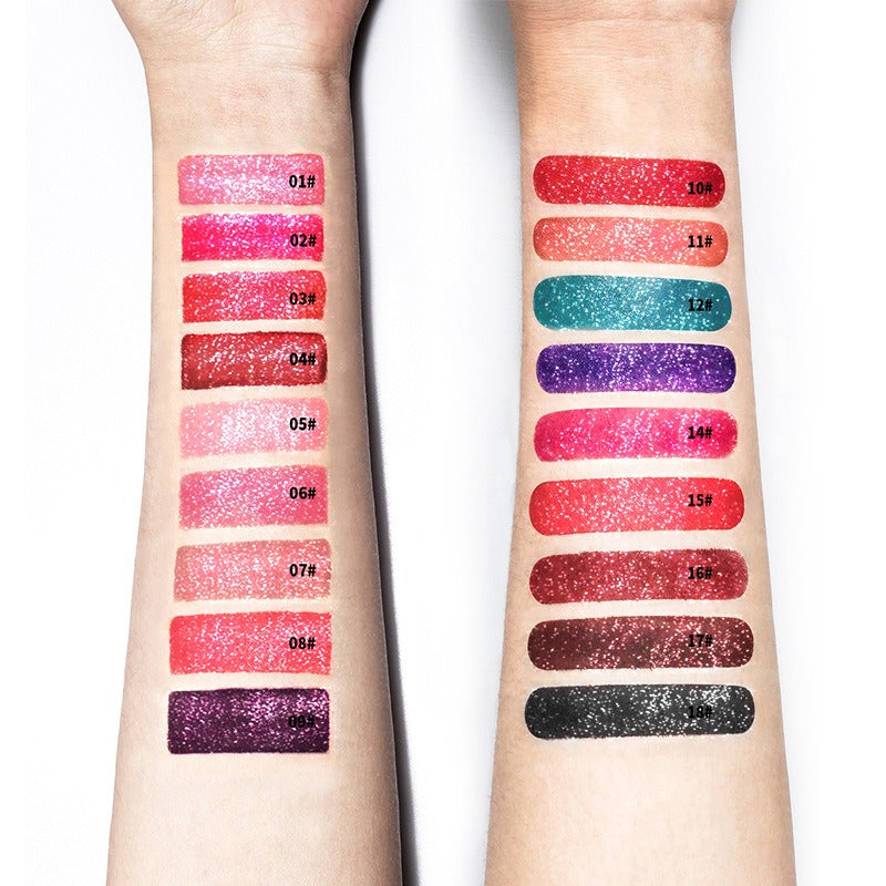 Lip Gloss — Diamond Glitter, Vivid High-Shine Color