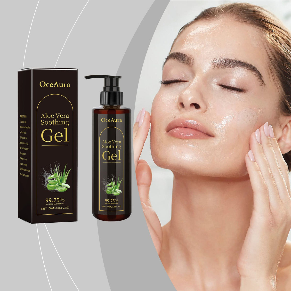 OceAura Aloe Vera Gel for Redness & Dry Skin Relief