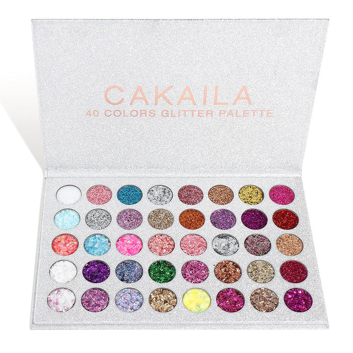 Glitter Eyeshadow Palette, 40 Color Festival Shades