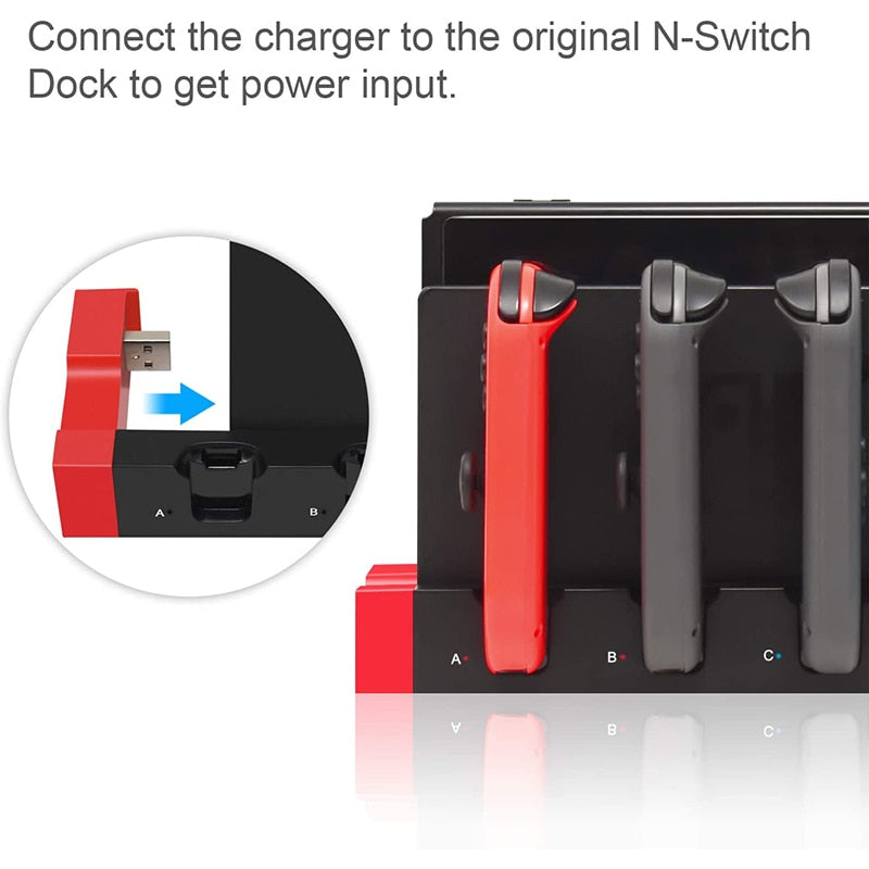 Joy‑Con Charging Dock — Charge 4 Controllers at Once