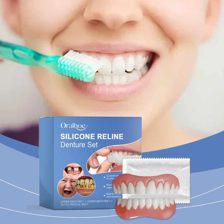 Silicone Denture Set — Custom-Fit Teeth & Instant Smile