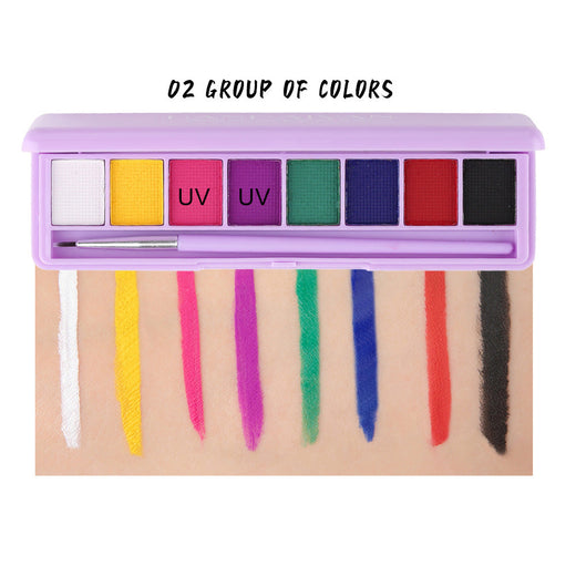 Water-Soluble Face & Body Paint Palette for UV Looks