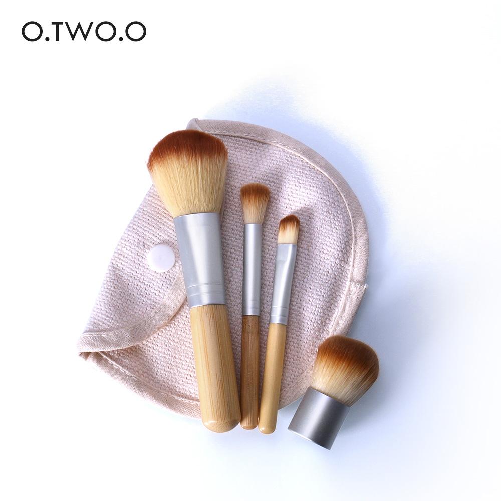 4-Piece Bamboo Makeup Brush Set — Flawless Foundation