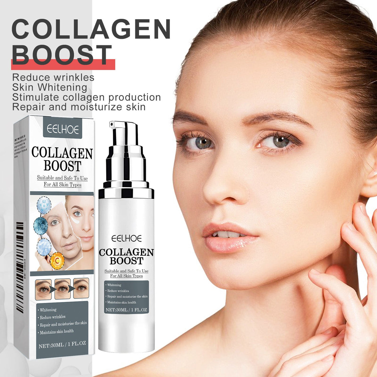 Collagen Cream for Fine Lines, Firmer Brighter Skin
