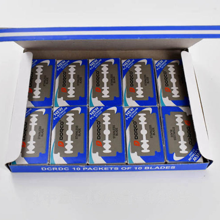 100 Double-Sided Razor Blades — Precision Stainless Steel