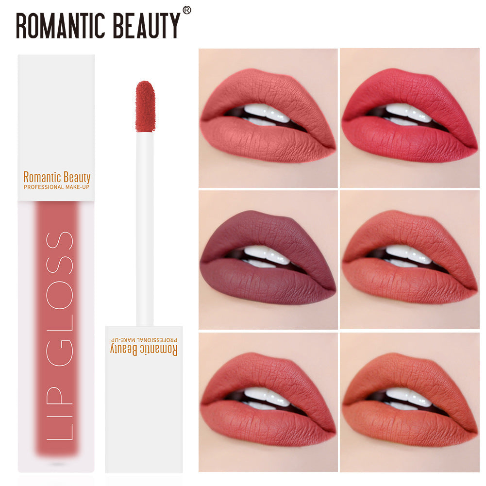 Velvet Matte Lip Gloss Non-Stick Lip Color Rich Pigment