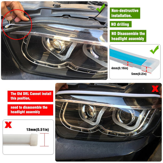 60cm Amber Sequential LED DRL Strip — Non-Destructive
