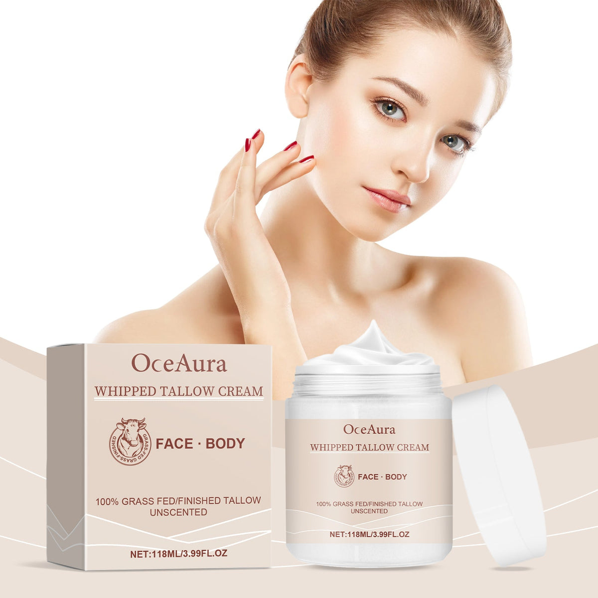 OceAura Tallow Cream — Deeply Hydrating Grass-Fed Face