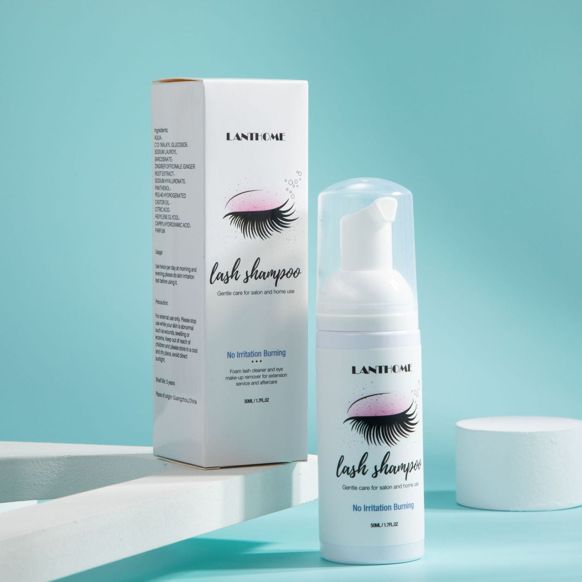 Eyelash Shampoo Cleanser for Gentle Lash Makeup Removal