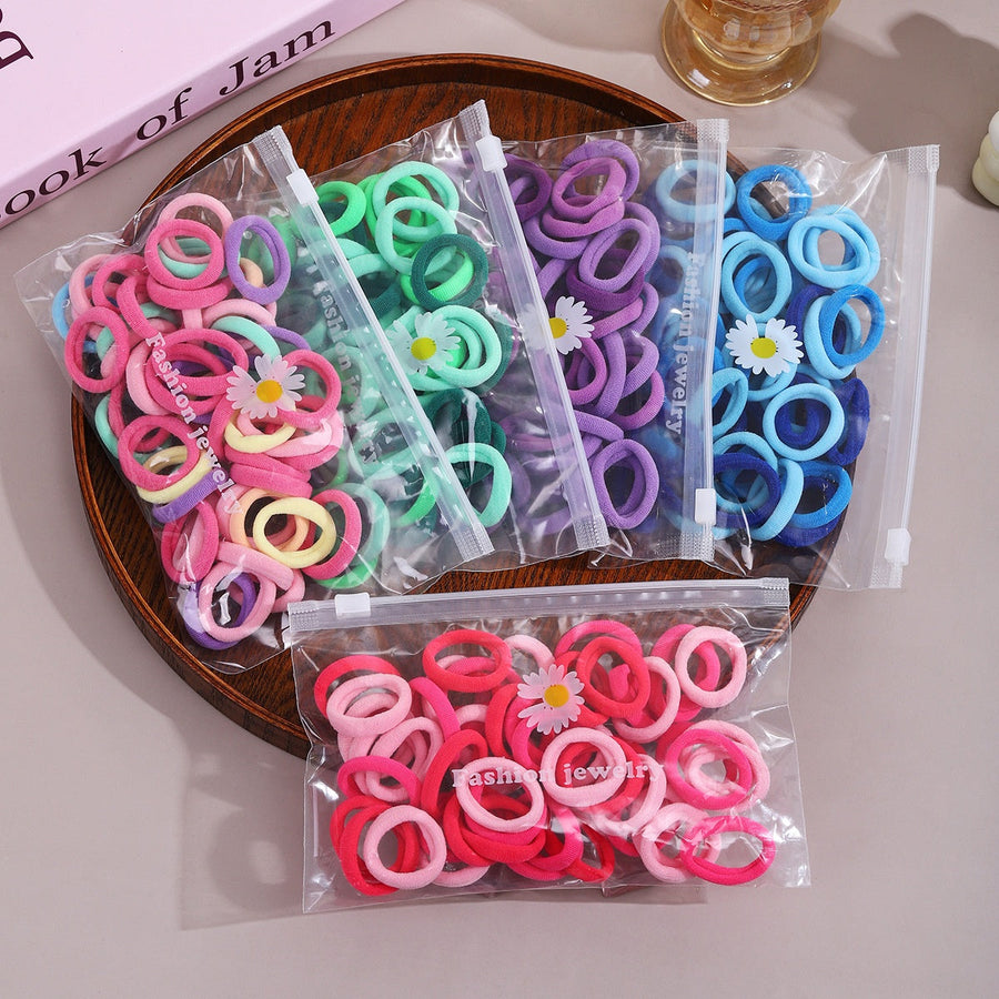 Children's Hair Loops: 50 Colorful 3cm Hair Ties