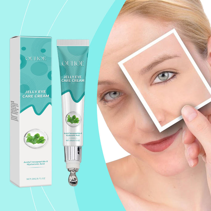 Eye Cream with Rolling Ball Massager — Peptide & Hyaluronic