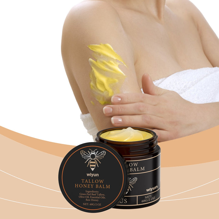 Beef Tallow Honey Cream for Deep Non-Sticky Hydration