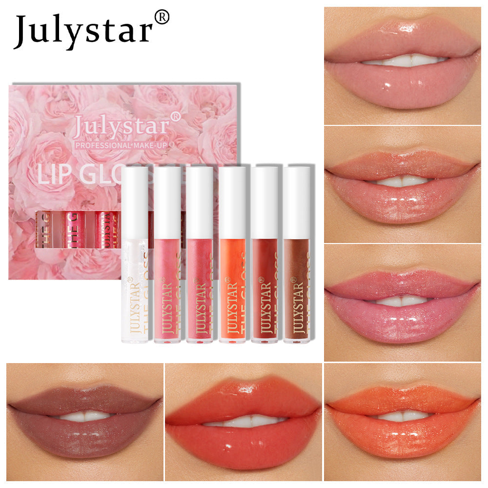 Lip Gloss Set for Mirror-Shine, Six Glossy Shades