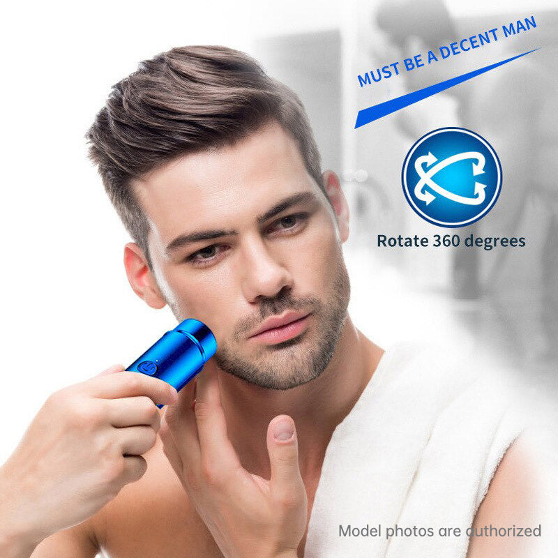 Compact Electric Shaver — 360° Turbine Blade for a Flawless