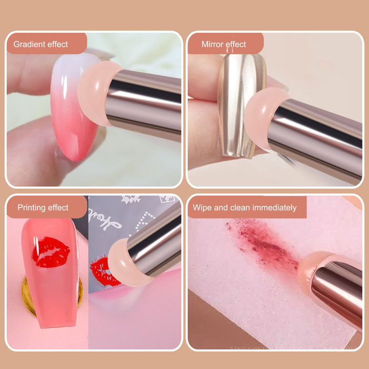 Silicone Nail Art Brush for Gradient & Mirror Effects
