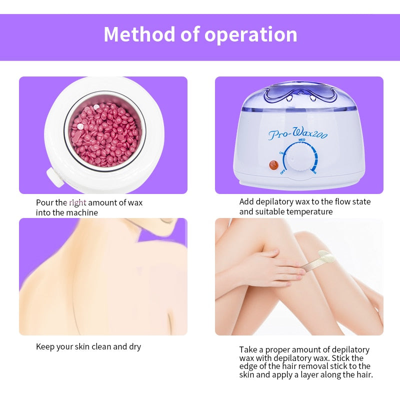 Electric Wax Heater – Salon-Quality Hair Removal at Home Kit