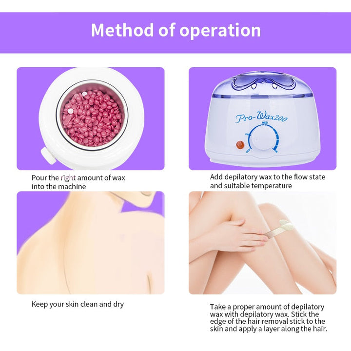 Electric Wax Heater – Salon-Quality Hair Removal at Home Kit