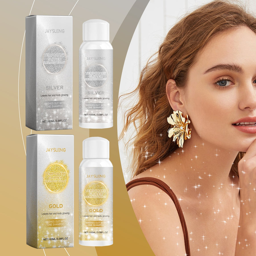 Body Glitter Spray for Instant Gold & Silver Shine