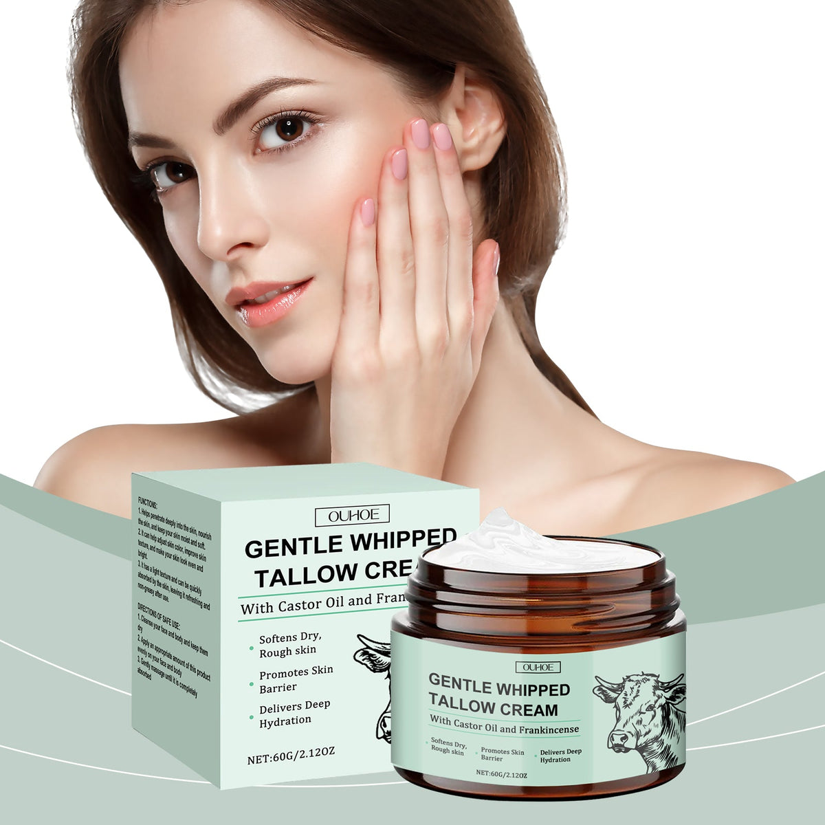 Tallow Face Moisturizer for Dry Skin Barrier Repair