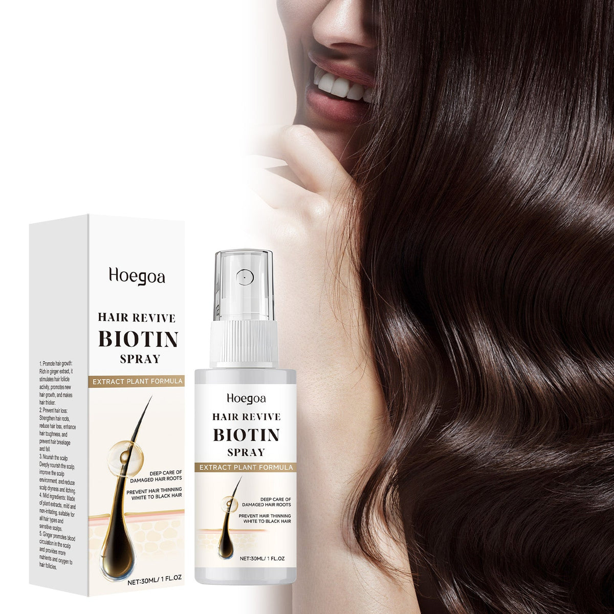 Biotin Hair Growth Spray for Thinning Hair, 30ml