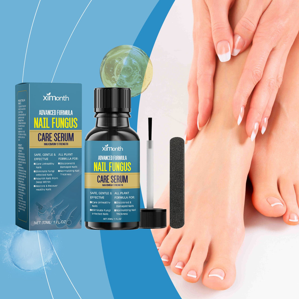 Nail Serum With Brush Applicator & File