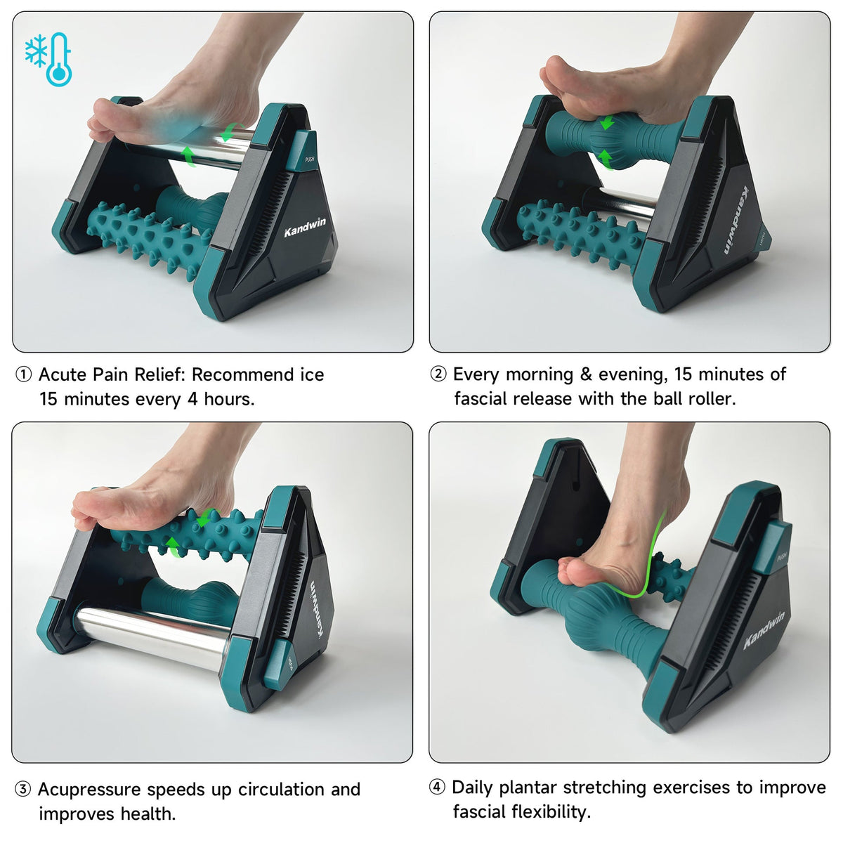 Foot Massager for Heel Pain Relief — 3‑in‑1 Ice, Release