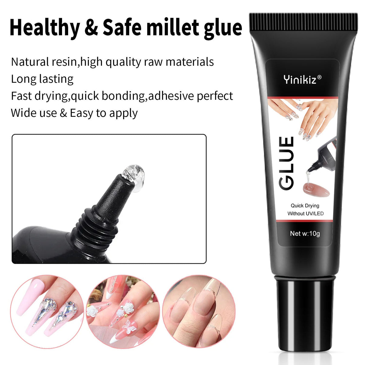 Nail Art Adhesive — Crystal-Clear Bond Without UV Lamp